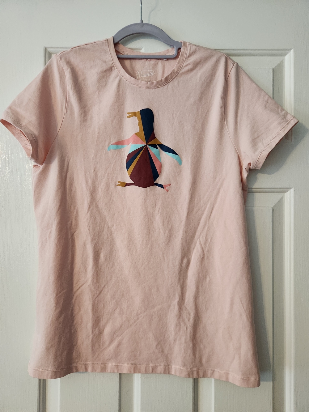 Original Penguin by Munsingwear Women's Pink Short Sleeve Tee Shirt Tshirt, XL